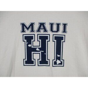 Maui Hi Hawaiian Island Graphic Soft Cotton T Shirt Size - 3xL White Graphic Tee